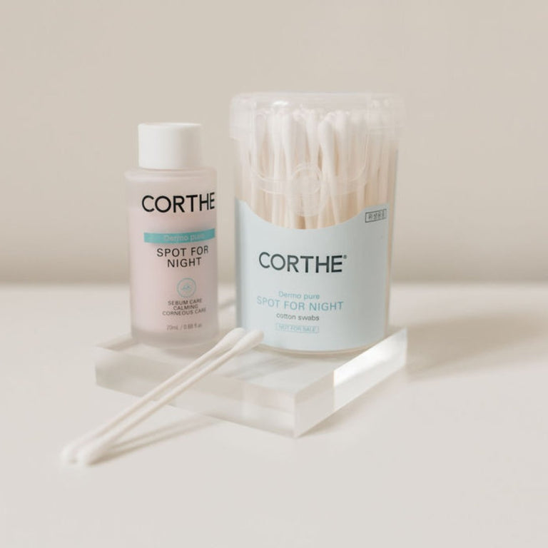 Barrier-supporting 4-step acne routine from Corthe