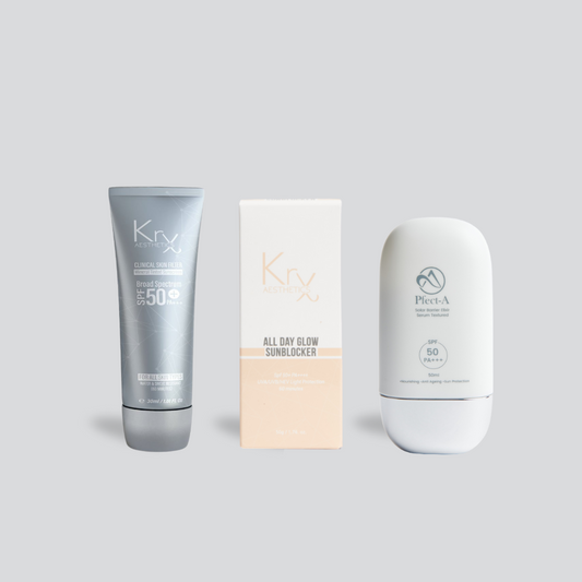 Korean sunscreen bundle with serum, tinted, and body SPF