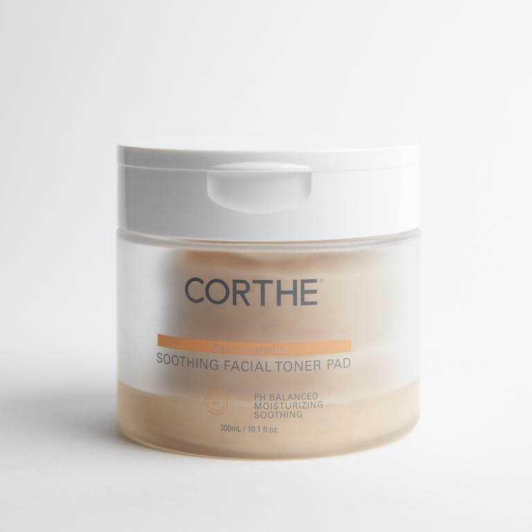 Clinical-grade Corthe skincare soothing facial toner pads with Centella Asiatica