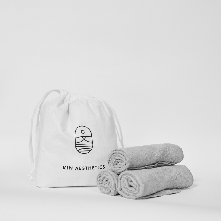 Eco-friendly plastic-free towel set for skincare routine
