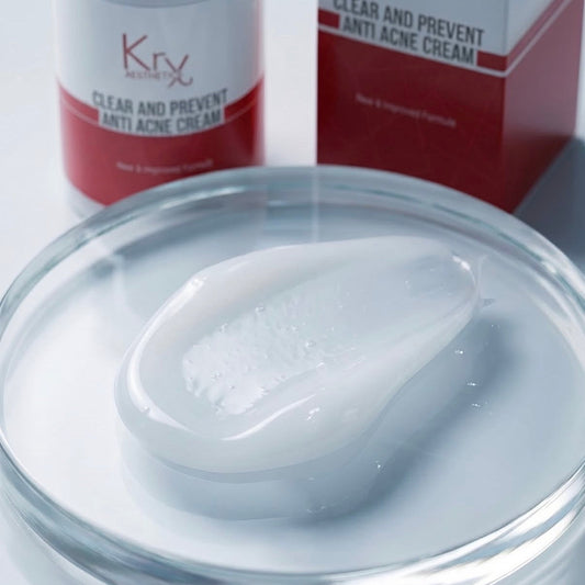 KrX Clear + Prevent Anti Acne Face Cream Swatch | Korean Acne Gel Cream
