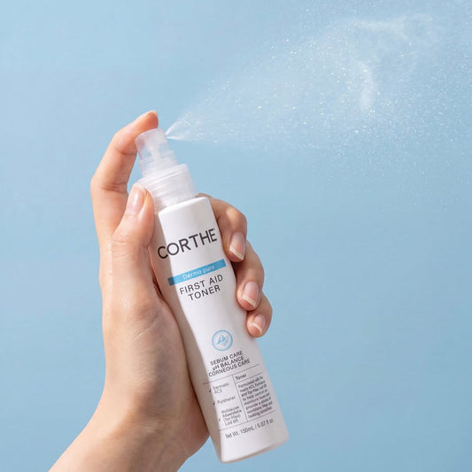 Korean toner for oily skin, Corthe First Aid Toner, alcohol free Korean acne toner