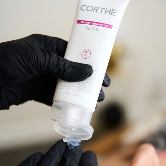 Using Corthe Rejuvenation Gel to protect the skin barrier from harsh winter weather, windburn, and environmental stress.
