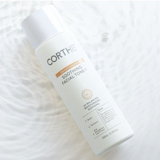 Solution for an irritated skin barrier: Corthe Soothing Toner uses Aloe and Centella Asiatica to calm inflammation and restore pH balance in one step.