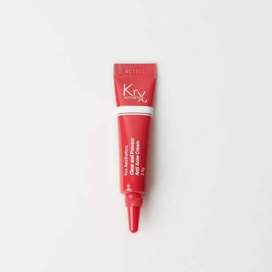 KrX Acne Face Cream, an acne-safe trial Korean formula designed for reactive skin types.