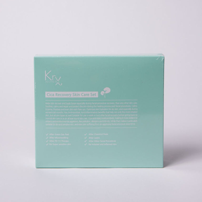 KrX Cica Recovery Bundle four-step Korean barrier repair system with Centella Asiatica Tremella Fuciformis Lactobacillus ferment and Ceramides for post-procedure sensitive and reactive skin