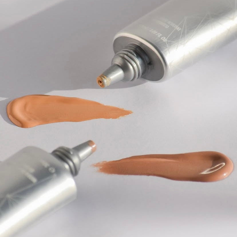 The KrX Clinical Skin Filter SPF 50 shades; a blurring K-Beauty skincare solution that solves "visible pore texture" using Niacinamide and a soft-focus formula to refine skin appearance while shielding from UVA/UVB rays.