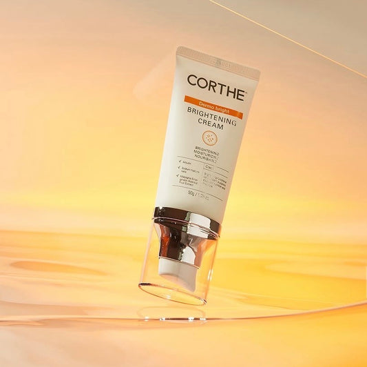 Restoring a radiant complexion with Corthe Dermo Bright Cream, designed to repair sun damage and even out skin tone.