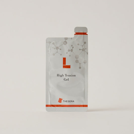 Individual sachet of Korean Thesera High Tension Gel firming facial treatment for at-home micro-lifting