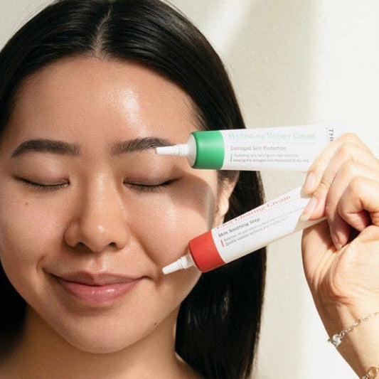Portable 20ml tube of Thesera Hydrating Repair Cream, the professional choice for post-laser and post-microneedling Korean aftercare.