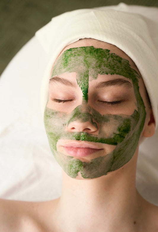 Professional KrX Green Sea Peel and clinical spicule skincare products used for in-clinic liquid needle resurfacing treatments.