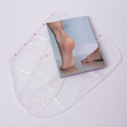 Korean beauty foot care with visible peeling