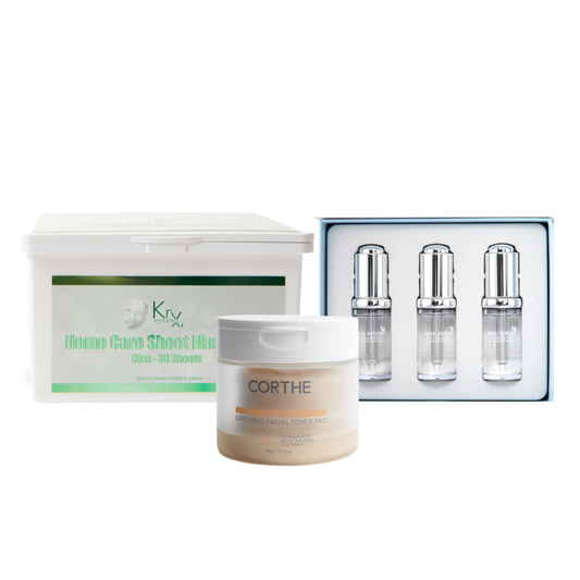 Rosacea Rescue Bundle with Cica sheet masks, Calming toner pads and Beta-Glucan serum