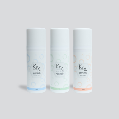 KrX OxyGlow Korean cleanser bundle with Pumpkin, Spirulina, Blue Tansy