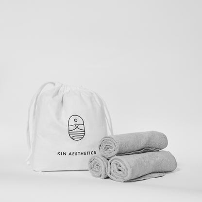 Eco-friendly plastic-free towel set for skincare routine