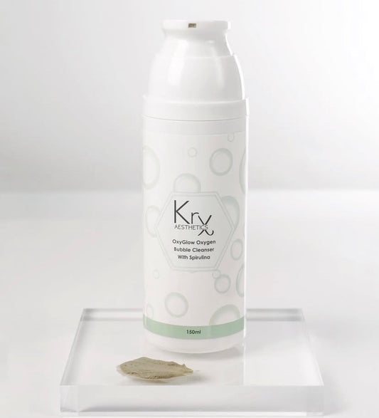 KrX Oxygen Bubble cleanser and mask duo with spirulina for barrier strengthening