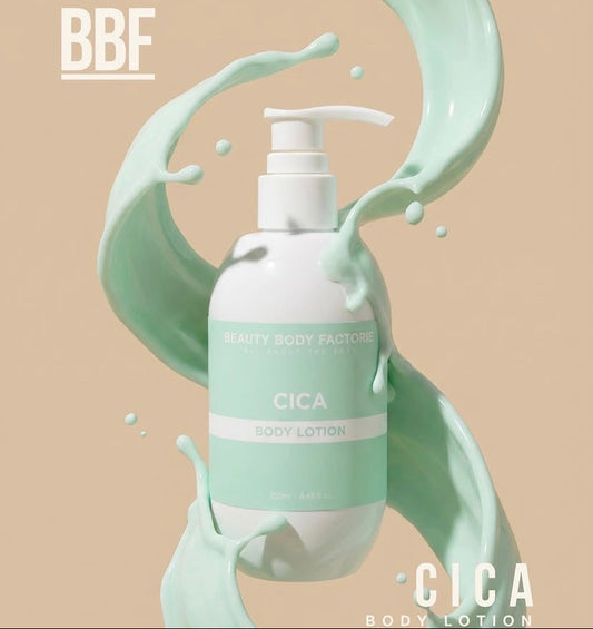 Beauty Body Factorie Cica Body Lotion 250ml: A Korean barrier repair cream for sensitive skin with Centella Asiatica to calm redness.