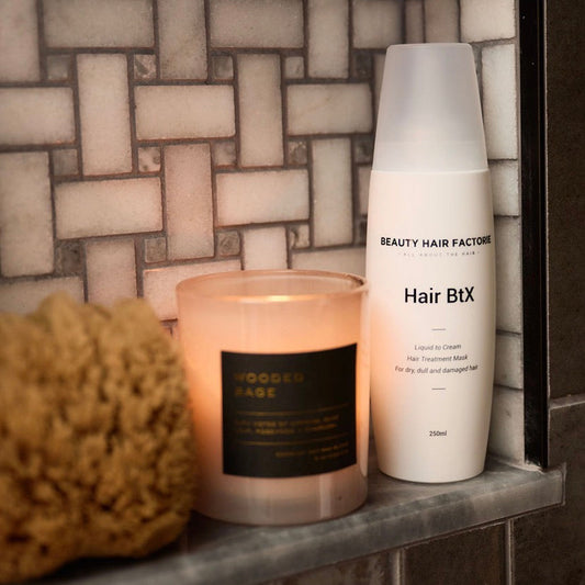 Luxe Korean Hair BtX, a professional-grade liquid-to-cream hair treatment designed to restore strength and shine to brittle strands.