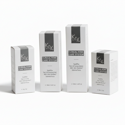 Rich, barrier-repairing KrX Youthplex Face Lift System; a gentle pro-aging botox-free solution that solves dullness and sensitivity in aging skin using Squalene and Ceramides