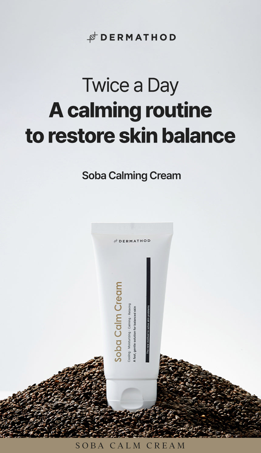Professional Korean skincare transparency: Dermathod Soba Calm Cream is free from artificial fragrances and colors, making it safe for highly reactive and acne-prone skin barriers.