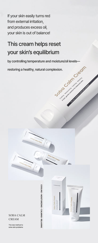 Thermal relief for sensitive skin: Applying Dermathod Soba Calm Cream to reduce mid-day shine and soothe heat-induced redness without feeling heavy or greasy.         