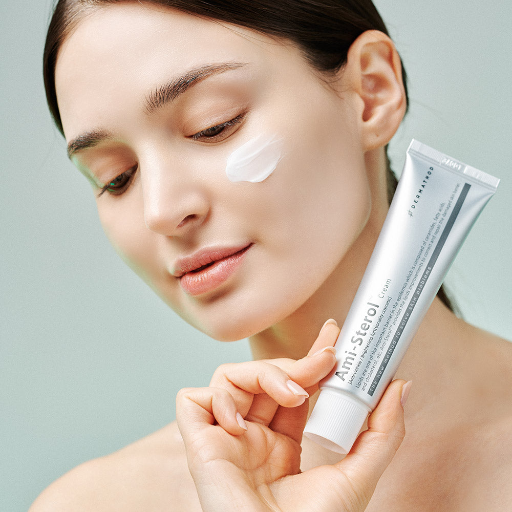 Dermathod Ami-Sterol moisturizer formulated with Ceramide NP, Cholesterol, and Amino Acids for barrier support.