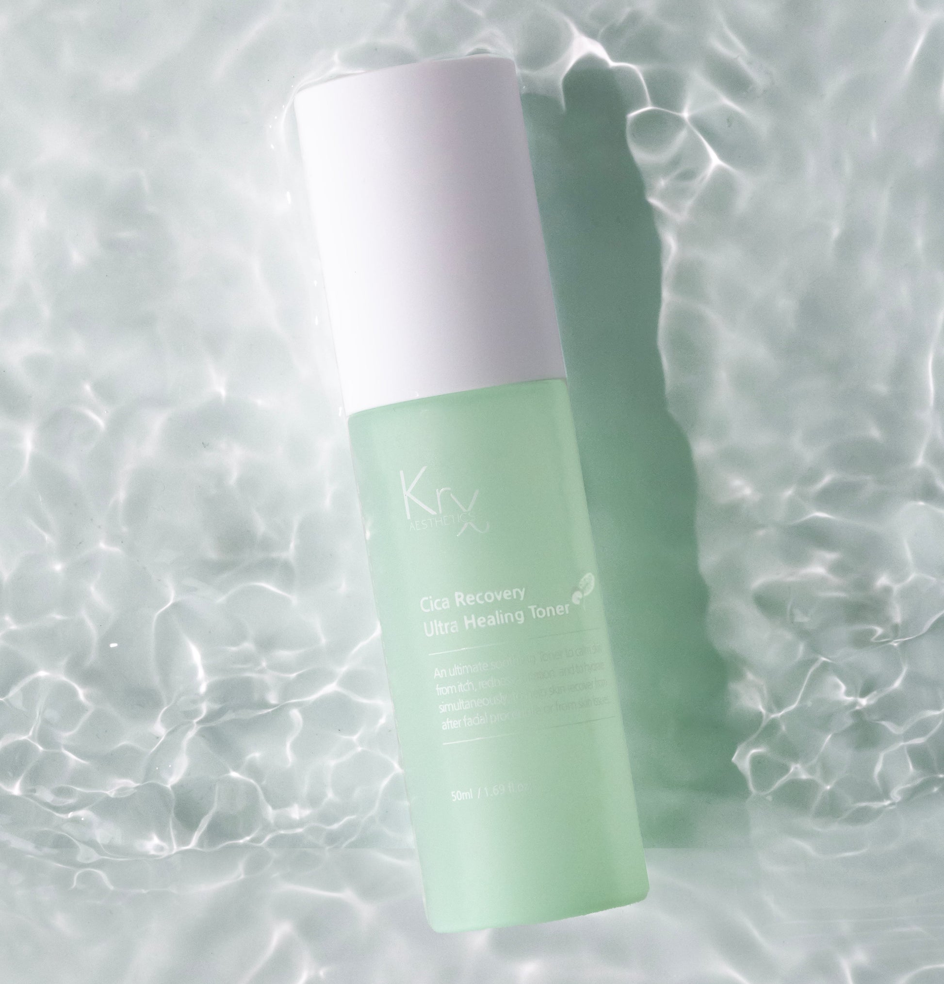 KrX Cica Recovery Toner with Tremella Fuciformis and fermented antioxidants, a hydrating Korean toner used to rebalance and soothe inflamed, reactive skin.