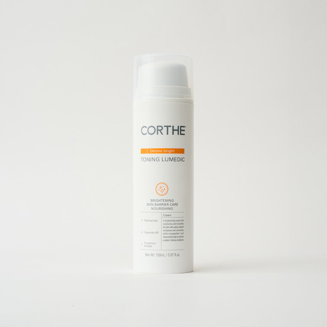 Corthe Dermo Bright Korean Toning Lumedic tyrosinase inhibiting complex toner to fade dark spots.