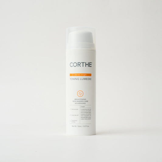 Corthe Dermo Bright Korean Toning Lumedic tyrosinase inhibiting complex toner to fade dark spots.