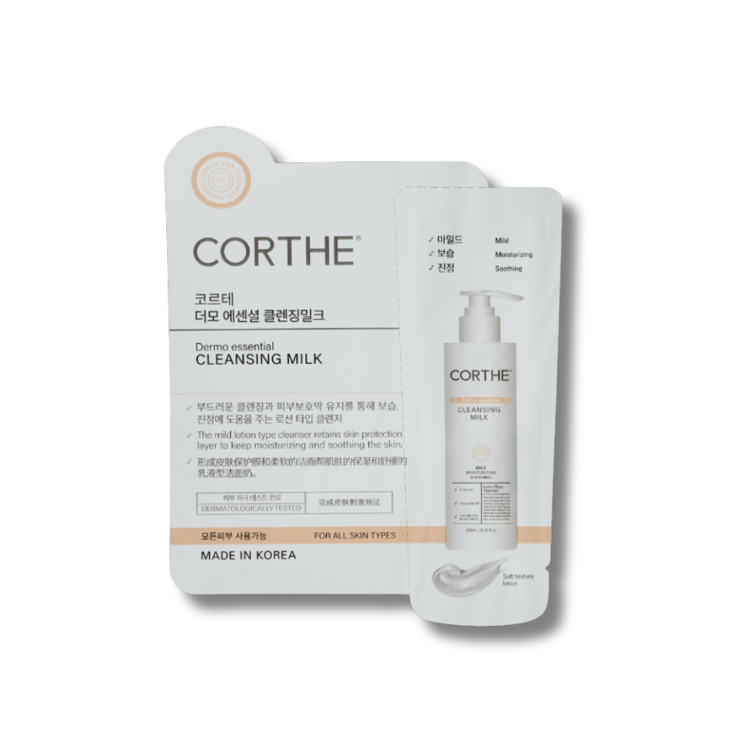 Shop Corthe Dermo Essential Korean Cleansing Milk Samples (20 Pack) | Mystic Beauty & Skincare