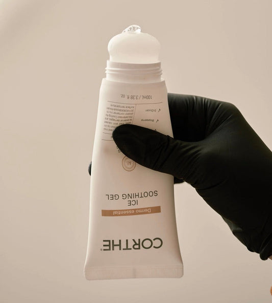 Corthe Ice Soothing Gel, a professional-grade calming treatment for post-laser and post-facial skin recovery.