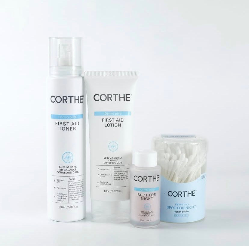 Corthe Dermo Pure Toner; formulated with Saccharomyces Ferment to solve the problem of "sticky" pore debris, encouraging a smoother texture and a clearer, glass-skin finish for oily skin types.