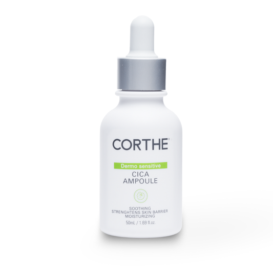 Corthe Dermo Sensitive Cica Ampoule — A professional-grade, dermatologist-recommended Korean serum utilizing high-purity Centella Asiatica for clinical barrier repair and inflammatory redness relief.