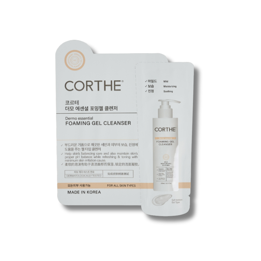 Corthe Dermo Essential Foaming Gel Cleanser Sample (20 Pack) | Mystic Beauty & Skincare