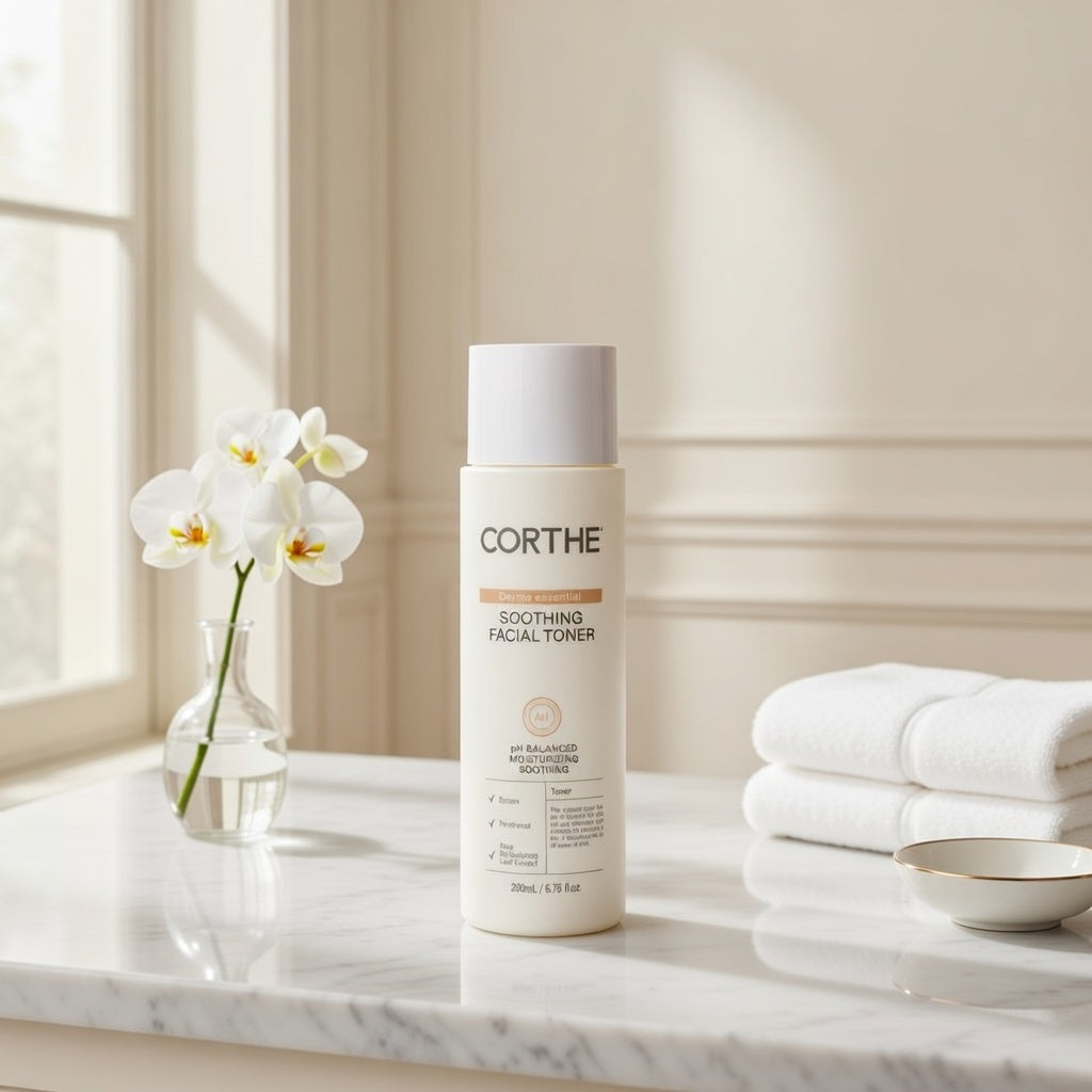 Clinical fragrance-free toner for reactive skin: A pure, scentless K-Beauty skincare product formula that hydrates without the risk of irritation from synthetic perfumes.