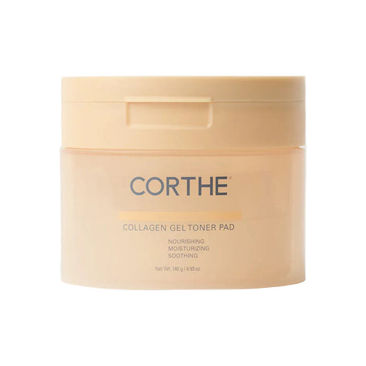 Corthe Dermo Essential Collagen Gel Toner Pad jar for skin plumping and anti-aging.
