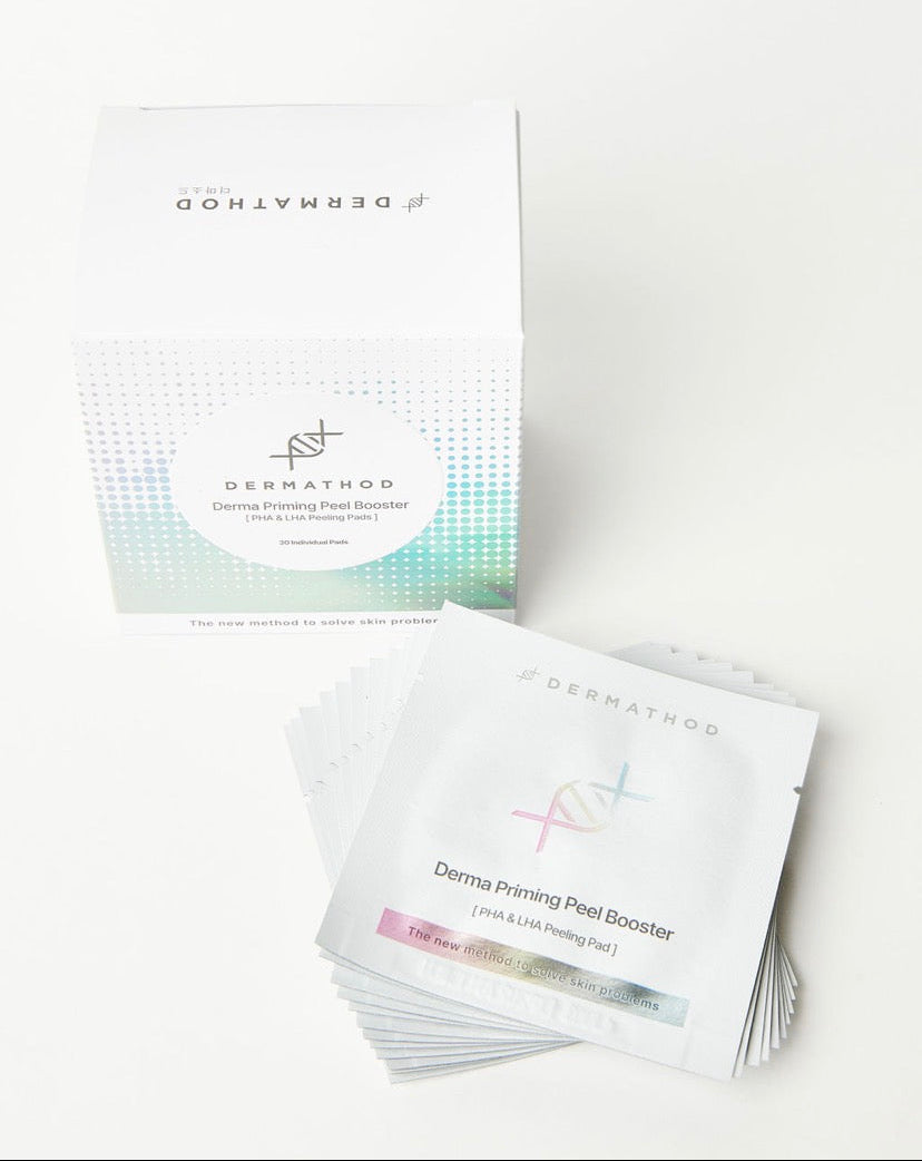 Dual-textured Korean peel booster pad designed to gently resurface skin, unclog pores, and refine texture without irritation.
