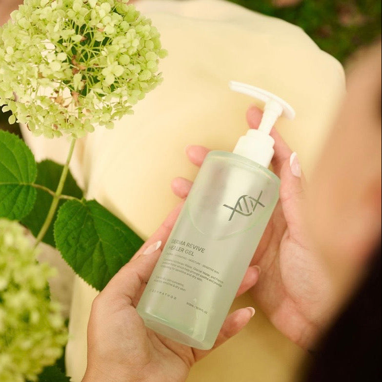 Dermathod Healer Gel used as a post-sun body treatment to instantly pull heat from the skin and provide deep, mineral-rich hydration after outdoor exposure.