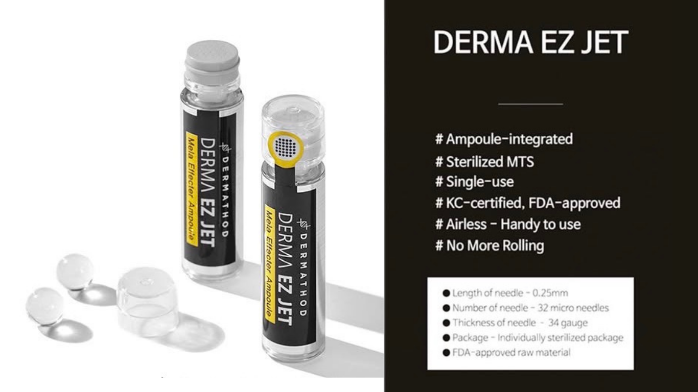 Dermathod EZ Jet Mela Effector FDA approved Korean at home microchanneling brightening single treatment kit sterile disposable ampoule device