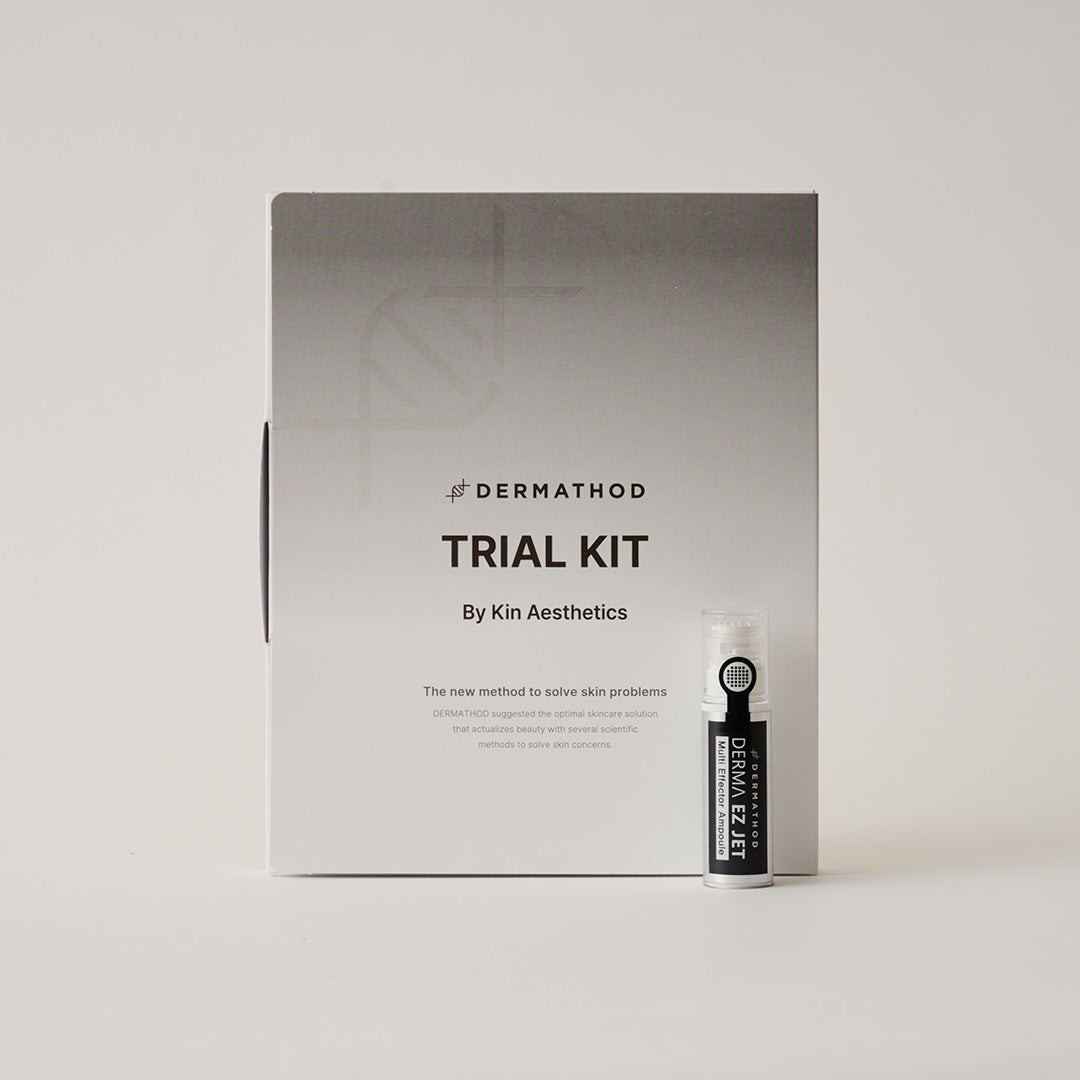 Dermathod EZ Jet Multi Effector Ampoule single-treatment trial kit box and ampoule — professional Korean microchanneling kit with 10% EGF and collagen peptides.