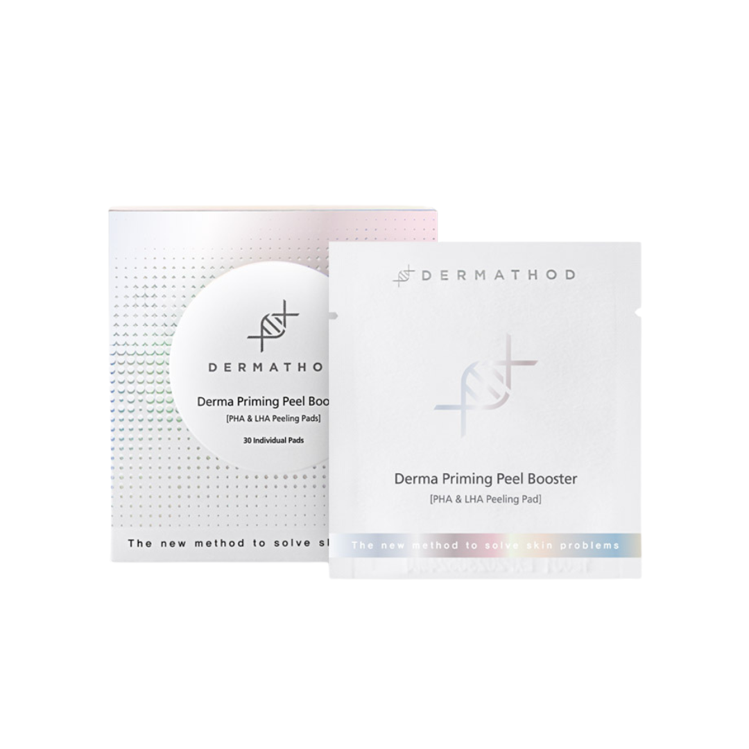 Dermathod Korean glass skin exfoliating toner pads with LHA and PHA to gently resurface skin, unclog pores, and create a smooth, glowing complexion.