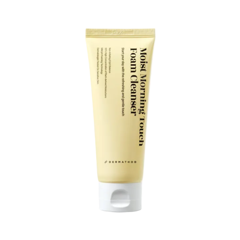 Dermathod Morning Touch, an elegant Korean foam cleanser that leaves sensitive skin calm, radiant, and perfectly hydrated.