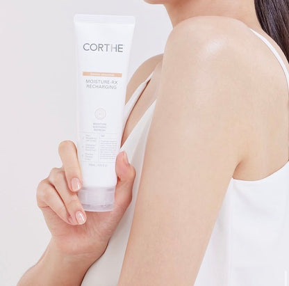 Barrier repair for acne-prone skin: Corthe Dermo Essential Moisture RX uses Japanese Umbrella Pine and Centella to calm redness while remaining 100% non-comedogenic.