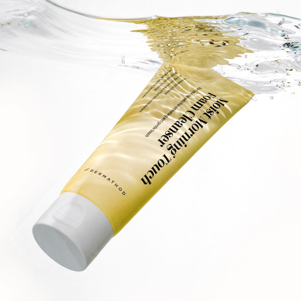Achieving a luminous "glass skin" finish with Dermathod's hydrating morning cleanser, designed to leave skin soft and supple rather than tight or dry.