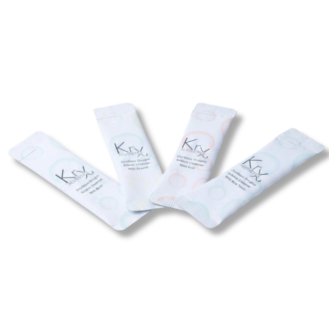 KrX OxyGlow Korean Bubble Cleanser Bundle with Pumpkin, Rice, Blue Tansy, and Spirulina
