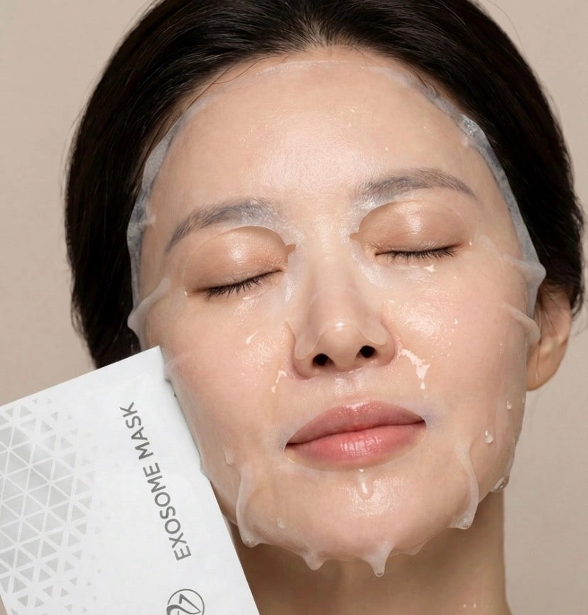 Elegant packaging of the Pfect-A Exosome Sheet Mask, a premium medical-grade skin treatment for restoring skin resilience and a radiant, youthful complexion.