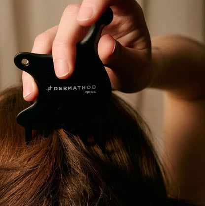 Dermathod Miola five precision-engineered edges including thumb point wide side large line small line and five-prong scalp edge for targeted Korean facial and body massage technique