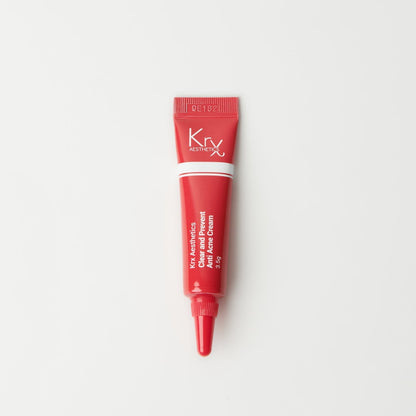 KrX Acne Face Cream, an acne-safe trial Korean formula designed for reactive skin types.