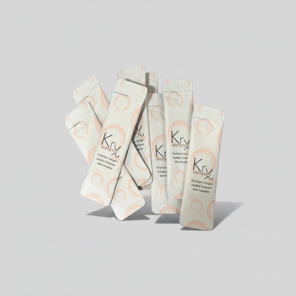 KrX Aesthetics Pumpkin Enzyme Cleanser single use sachet packet for travel-friendly Korean skincare