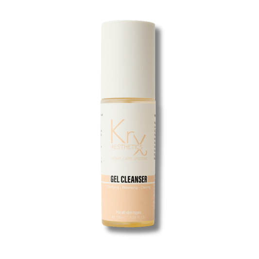 KrX All Day Glow Gel Cleanser, a professional-grade, fragrance-free solution for gentle daily cleansing.